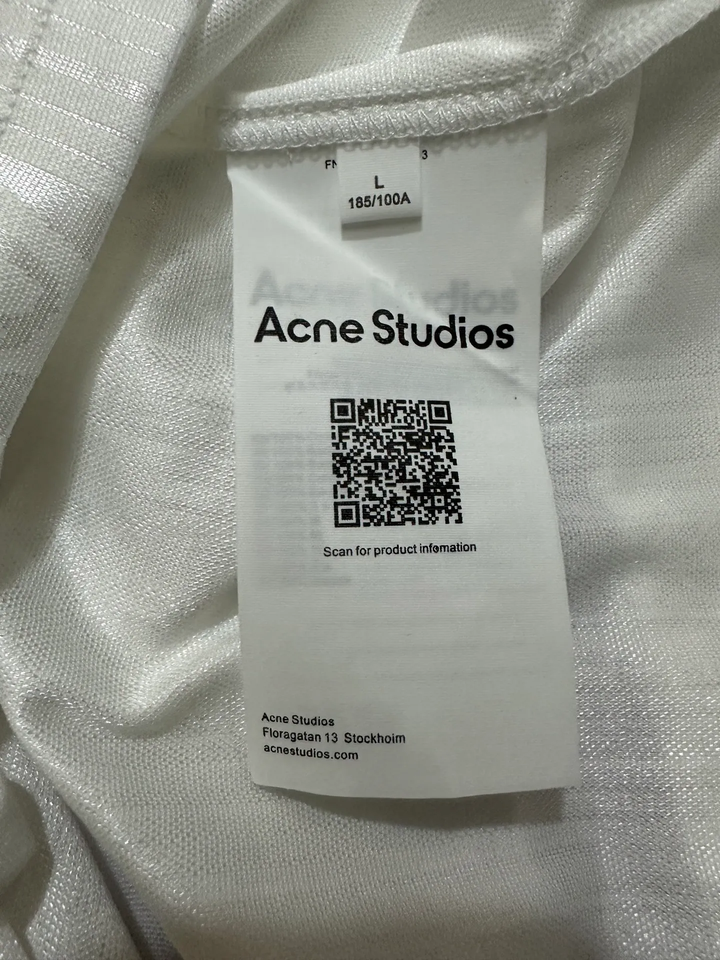 190 Acne Studios 26SS football jersey technical jacquard fabric logo long-sleeved jersey Fabric: Made of customized polyester fiber high count jacquard fabric 170g 100% cotton twill fabric g Customized hardware Thread Accessories Matching version Men's and women's Same Style Color: White Size: S M L XL